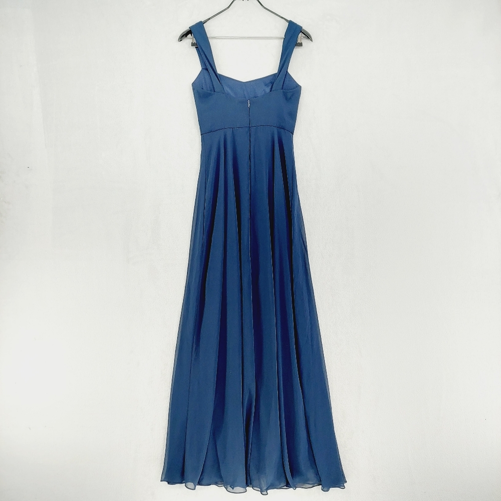 New After Six Sweetheart Neck Blue Floor Length Evening Gown P461 - Picture 7 of 11